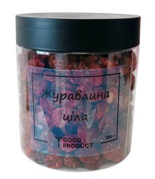 Клюква сушеная целая подслащенная в баночке, 200 г