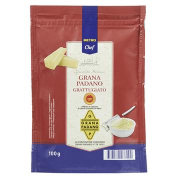 Сыр твердый тертый Grana Padano 16 мес. выдржки 32 % жирности, 100 г