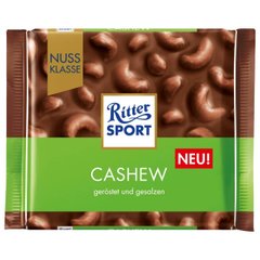 Шоколад молочний Ritter Sport з кеш'ю, 100 г
