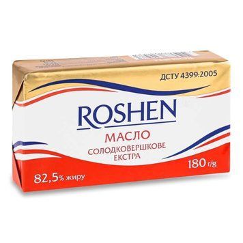 Масло вершкове екстра 82,5% тм Roshen, 180 г