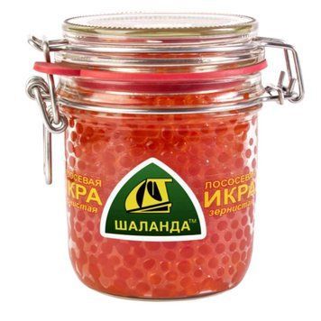 Икра красная горбуши в стеклянной банке тм Шаланда, 350 г